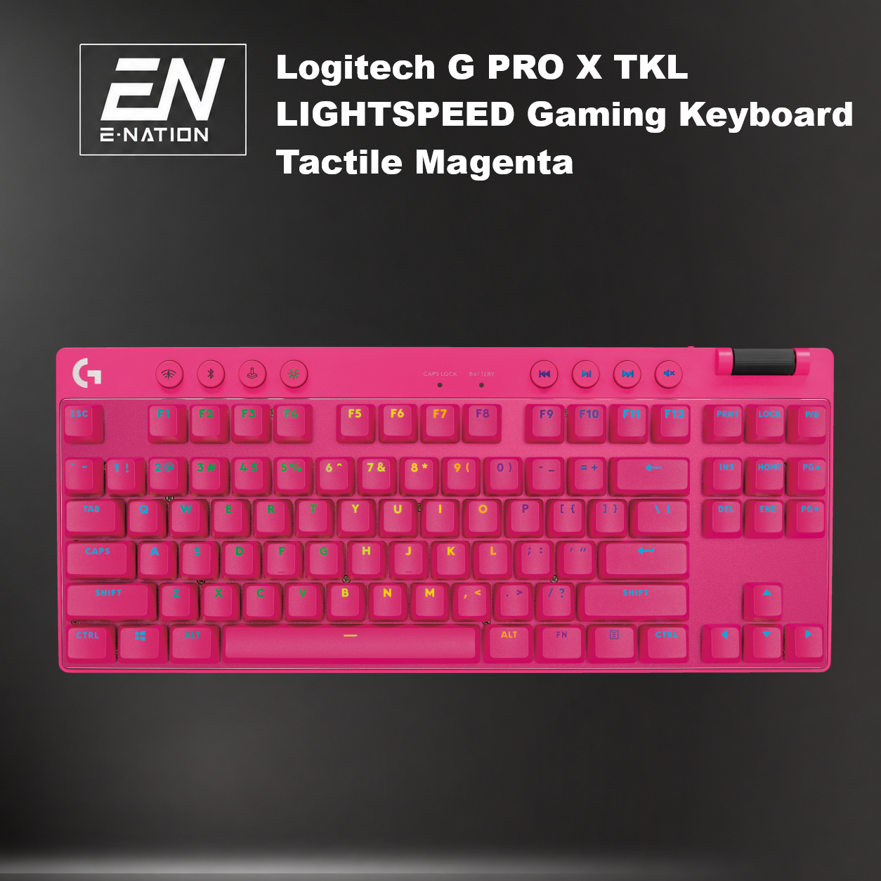 Logitech G PRO X TKL LIGHTSPEED Gaming Keyboard – Tactile Magenta
