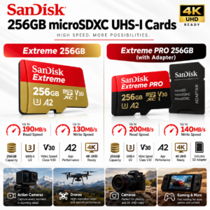 SanDisk Extreme & Extreme PRO 256GB microSDXC UHS-I Card